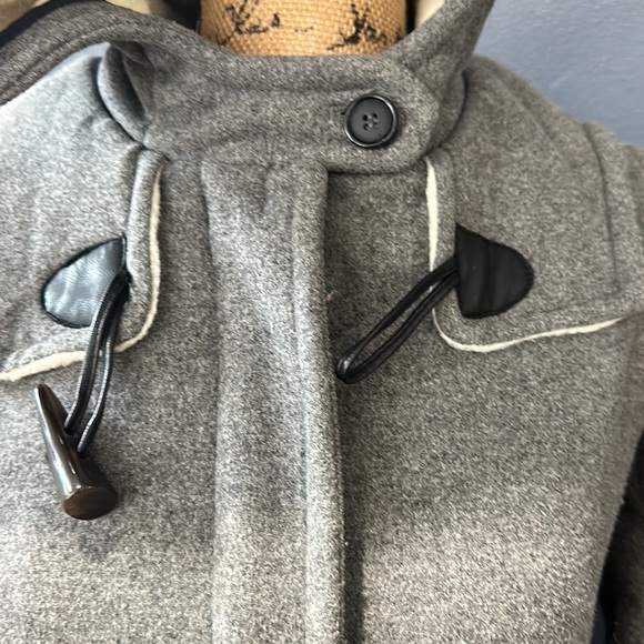 ZARA Winter Coat XS Grey White Fur Lined Hood Toggle Coat - Picture 7 of 10